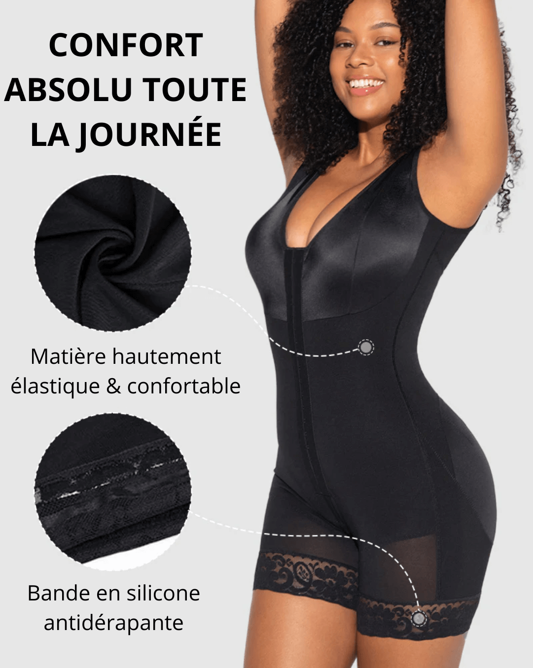 Shapewear gainant à double compression avec soutien-gorge intégré