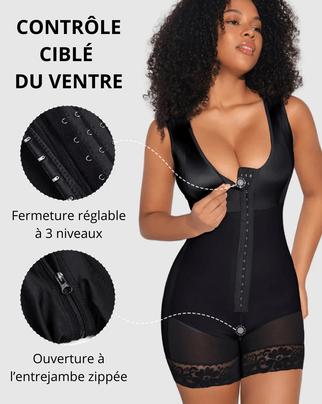 Shapewear gainant à double compression avec soutien-gorge intégré